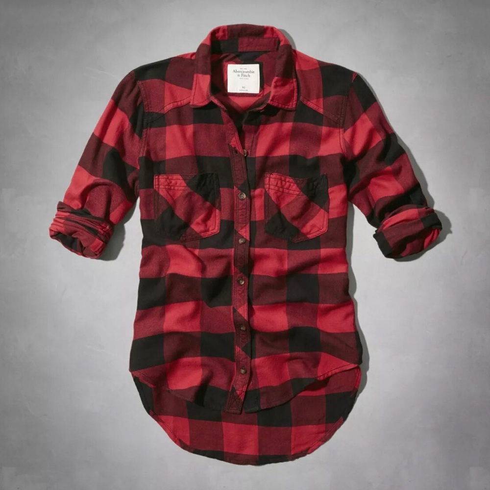 Abercrombie and Fitch classic buffalo plaid flannel shirt